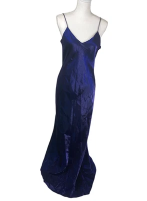 Niki By Niki Livas 连衣裙格子背面水钻珠光蓝色 14 码 Whimigoth — 第 1/4 张图片