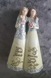 Best Friends Couple Figurine Ornament With Verse Bnib NEW - Foto 1 di 9