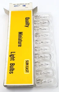 Box of 10 Sun East 906 Miniature Lamps 13 Volt 6CP Glass Wedge Base - Picture 1 of 8