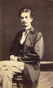 FOTO CDV anni 1870 bel giovane UK ENGLAND antica vintage - Foto 1 di 3
