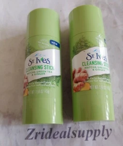 ST.IVES CLEANSING STICK MATCHA GREEN TEA & GINGER 1.59 OZ 2PACK UNSEALED New - Picture 1 of 3