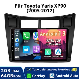 CarPlay Für Toyota Yaris XP90 05-2012 GPS Navi Android 13 Autoradio WIFI DAB 64G - Bild 1 von 11