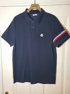 Moncler Maglia Polo Top Black Mens Size UK XL - Picture 1 of 15