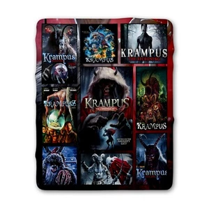 Krampus Blankets, Krampus Chrismtas Funny Movie Fleece, Sherpa Blanket - Picture 1 of 21