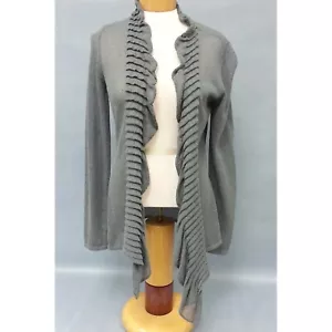 EILEEN FISHER grauer Strickpullover Cardigan vorne offen Größe S Small - Bild 1 von 5