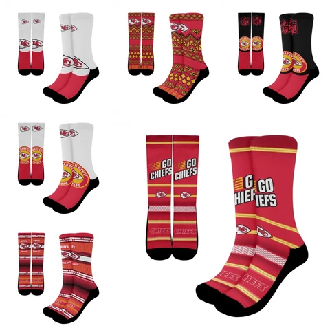 Kansas City Chiefs Unisex Running Sock Cushioned Athletic Crew Socks 1 Pair New Cover