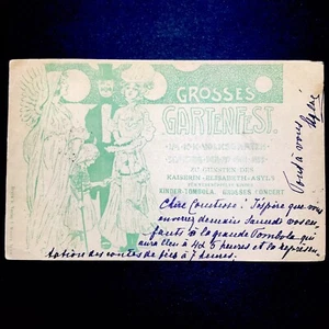 Original cpa postcard 1900 fete du jardin Gartenfest, Österreich Jugendstilmode - Picture 1 of 3