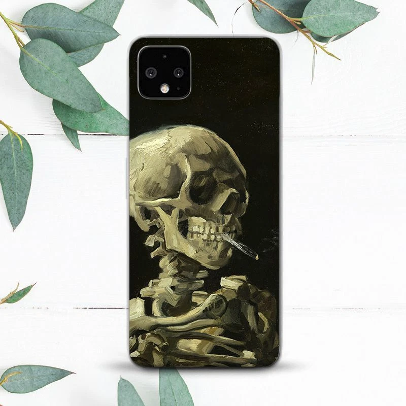 Van Gogh Skeleton With Cigarette Case For Google Pixel 2 3 3a 4 4a 5 6 7 8 XL - Image 1 of 1