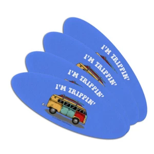 I'm Trippin' Retro Van Funny Humor Oval Nail File Emery Board 4 Pack - Picture 1 of 4