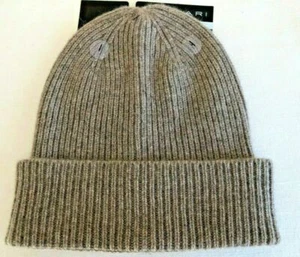 NWT TAHARI 100% Cashmere Folded Beanie Light Brown One size - Picture 1 of 5