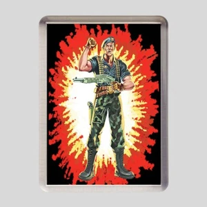 FEUERSTEINKARTE ART 50 mm x 35 mm Acryl Kühlschrank Magnet GI Joe echter amerikanischer Held - Bild 1 von 2