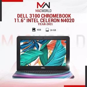 Dell Chromebook 3100 11.6" Intel Celeron N4020 4GB 16GB USB-C Port 2021 A Grade - Picture 1 of 14