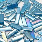 Litmind Iridescent Blue Crystal Glass Mosaic Tiles for Art Crafts, 7oz Value .