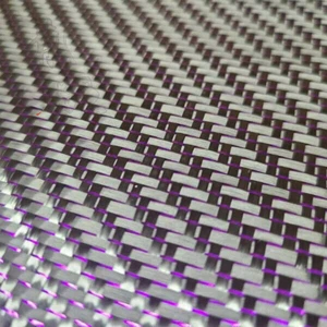 3K Kohlefaser & Metallic Lila Reflexion Mischgewebe Köpergewebe 100*50cm - Bild 1 von 5