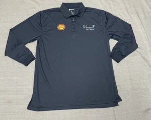 Chevron Uniform Polo Shirt Women Medium Gray Longsleeve Excellent Condition - Picture 1 of 5