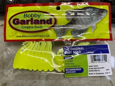 Bobby Garland Original Baby Shad Bone White/Chart 18pk 2 in