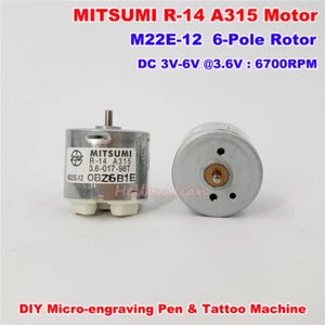 MITSUMI M22E DC 3V 5V 6V Mini 22mm Electric Motor Tattoo Machine 3D Engraver Pen - Picture 1 of 9