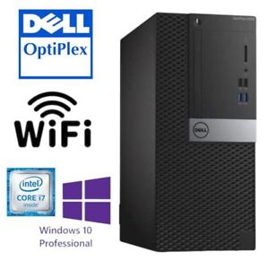 Dell Desktop i7 Computer Tower MT up to 32GB RAM 1TB SSD PC Win10P Wi-Fi DVD/RW