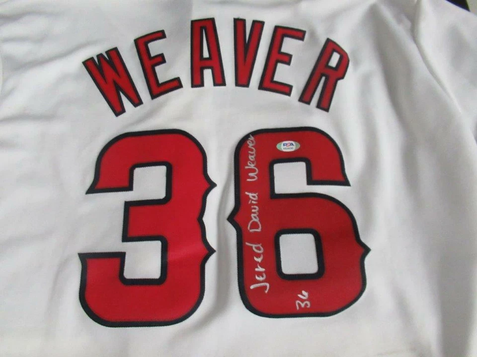 Camiseta deportiva firmada por Jered Weaver Majestic Angels autógrafa automática PSA/DNA AK24240 Foto 1 de 1