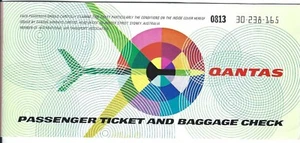 Airline Ticket - QANTAS - 3 Flight Format - 1971 (T453) - Picture 1 of 1
