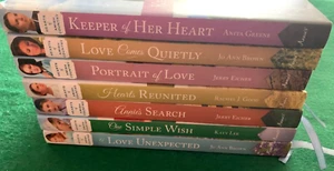 Lot (7) Hearts of Amish Country Romance Novels HC DJ Annie's Fiction w/ Ribbons - Picture 1 of 16