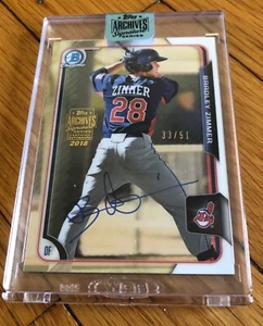 Bradley Zimmer 2018 Topps Archives Signatures Auto 33/51 2015 Bowman Draft - Picture 1 of 3