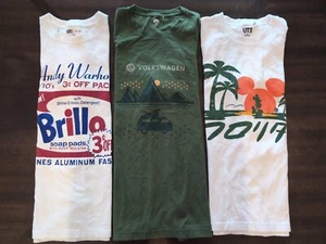 UNIQLO Men's Large Graphic T-shirts Lot 3 VW Brillo Andy Warhol Mickey Mouse  - Picture 1 of 10