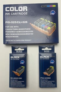 Black & Colour Ink Cartridges for Canon Pixma Printer Compatible PGI-525 CLI-526 - Picture 1 of 7