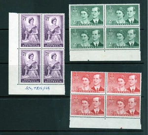 1954 ***MUH*** QE II - SET of 3 ROYAL VISIT - 3.5d, 7.5, 2/- in BLOCKS of 4 - Picture 1 of 2
