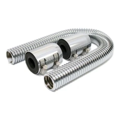 Car Radiator Hose Kit Clamp Covers Chrome Stainless Steel Auto Accessories 24in - Image 1 of 4