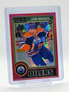 2014-15 O-Pee-Chee Platinum Rookie Leon Draisaitl Red Prism #159 OVP RC 089/135 - Bild 1 von 9