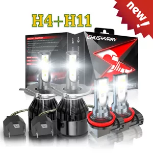 Kit de 4 faros antiniebla LED blancos para Toyota Yaris sedán 4 puertas 2007-2019 - Imagen 1 de 24