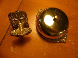 Riproduzione Vintage Stile Vittoriano Tornio Campanello Porta Suoneria Ottone Massello - Foto 1 di 12