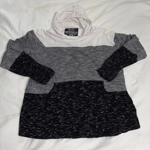 Sudadera Broken Threads Hombre Mediana Negra Gris Ligera Sudadera con Capucha Manga Raglán - Imagen 1 de 9
