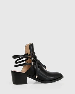 Belle & Bloom Cant Be Tamed Open Back Boot - Black - Size9 - Picture 1 of 3