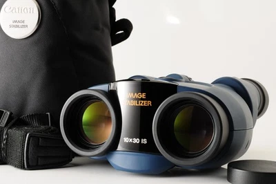 Rare BLUE [MINT w/ CASE ] Canon 10x30 Image Stabilizer Binoculars JAPAN #111 - Image 1 of 4