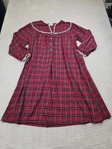 Vestido de noche Lanz Of Salzburg para mujer grande vintage rojo a cuadros franela volantes - Imagen 1 de 8