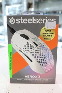 Steelseries Aerox 3 Wired Ultra Lightweight Gaming Mouse Snow Opened never used - Picture 1 of 6