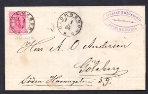 FINLANDIA 1884 SCOTT #29 ATADO "BJORNEBORG" EN CARTA DOBLADA A "GOTEMBURGO" - Imagen 1 de 2
