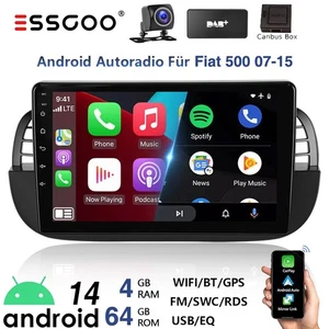 4+64GB Android 14 Autoradio Stereo GPS Wifi Carplay DAB+ Für Fiat 500 2007-2015 - Bild 1 von 14