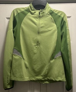 Brooks Women’s 1/2 Zip Bright Green Athletic Running Long Sleeve Top Size Small  - Picture 1 of 5