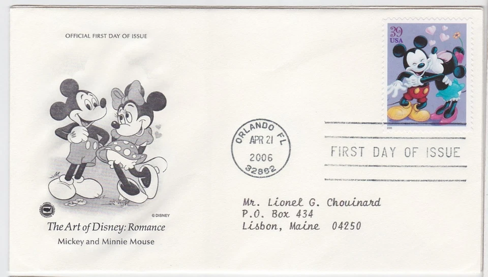 TurtlesTradingPost- Disney- Micky & Minnie Mouse 2006 FDC #4025 Artcraft Variety - Image 1 of 1