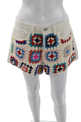 Pantalones Cortos BLANKNYC Mujer Crochet tiro alto Vintage Barrow Blanco Algodón Talla 28 Foto 1 de 4