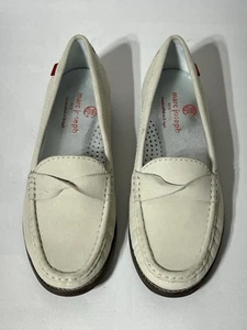 Marc Joseph Women Cream Ivory Brushed Leather Loafers Flats Union Golf Size 6 - Picture 1 of 7