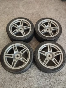 Tamiya Item# 50976 26mm+4mm Silver Enzo Ferrari Wheels (x4) - Picture 1 of 5