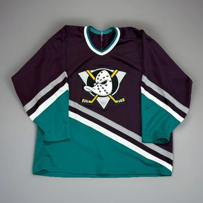 Camiseta deportiva de hockey Anaheim Mighty Ducks vintage CCM púrpura para hombre XL Foto 1 de 4