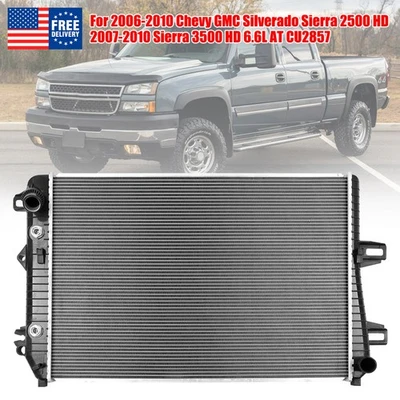 ‌Radiator w/ Transmission Oil Cooler for 2007-2010 GMC Sierra 3500 HD 6.6L - Imagem 1 de 4
