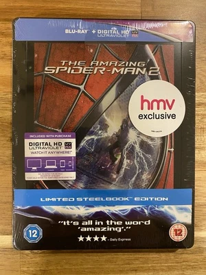NEW & SEALED The Amazing Spider-Man 2 Blu Ray HMV Exclusive Steelbook - Image 1 of 2