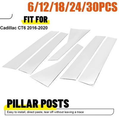 Para Cadillac CT6 2016 2017 2018 19 20 poste de pilar ventana puerta embellecedores cromo Foto 1 de 4