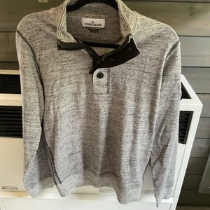 STONE ISLAND Gris Henley TALLA M MANGA LARGA HECHO EN ITALIA - Imagen 1 de 8